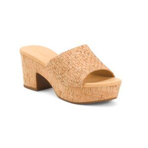 CHOCOLAT BLU Cork Golden Heeled Sandals